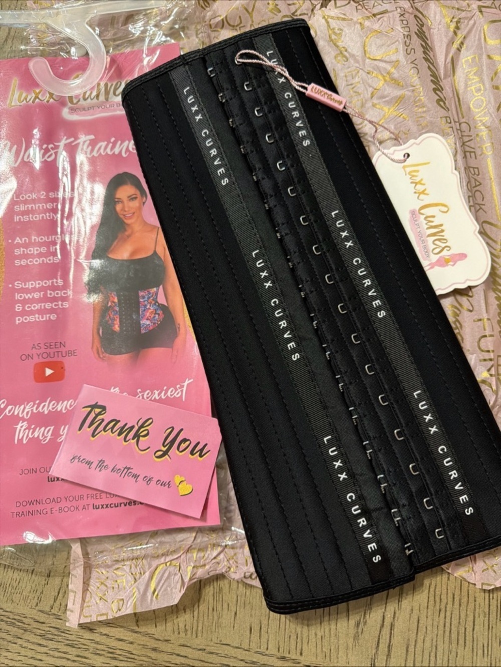 LUXX CURVES Black Waist Trainer multiple sizes